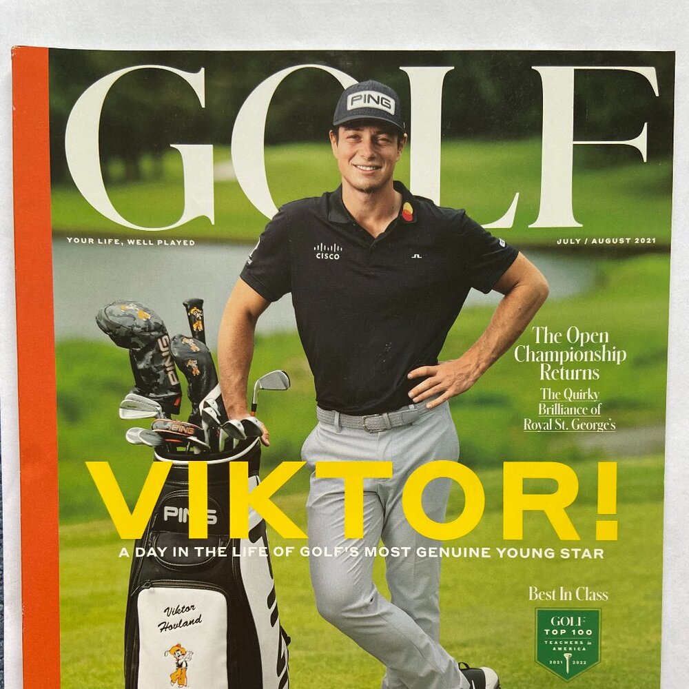 GOLF Magazine July/August 2021 Viktor Hovland Cover With Label